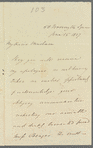 Alaric Alexander Watts to Jane Porter, autograph letter signed