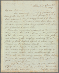 Sir Daniel Bayley to Miss Porter, autograph letter signed