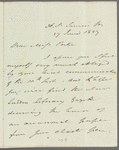 John Philippart to Jane Porter, autograph letter signed