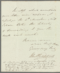 John Philippart to Jane Porter, autograph letter signed