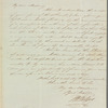 T. W. Wilson to Miss Porter, autograph letter signed