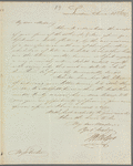 T. W. Wilson to Miss Porter, autograph letter signed