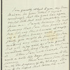 John Ranking to Jane Porter, autograph letter signed