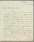 Sir Tomkyns Hilgrove Turner to Anna Maria Porter, autograph letter signed