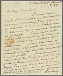 John Ranking to Jane Porter, autograph letter signed