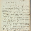 Sir Charles Throckmorton to Mrs. Porter, autograph letter signed