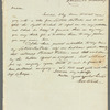 George Ward to "Madam," autograph letter signed