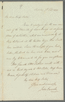 John Garratt to Jane Porter, autograph letter signed