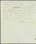 John Adamson to Miss Porter, autograph letter signed