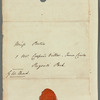 G. W. Chad to Miss Porter, autograph letter third person