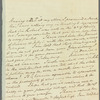 John Ranking to Jane Porter, autograph letter signed