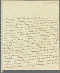 John Ranking to Jane Porter, autograph letter signed