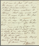 Lady Anne Hamilton to Miss Porter, autograph letter signed