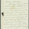Mary Frances Howley to Madame Porter, autograph letter signed