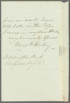 Mary Frances Howley to Madame Porter, autograph letter signed