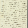 John Ranking to Jane Porter, autograph letter signed