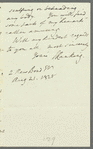 John Ranking to Jane Porter, autograph letter signed