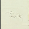 John Ranking to Jane Porter, autograph letter signed