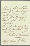 Robert Gardiner to Jane Porter, autograph letter signed
