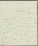 James Silk Buckingham to Jane Porter, autograph letter third person