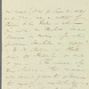 James Silk Buckingham to Jane Porter, autograph letter signed