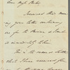 Charles Richard Vaughan to Miss Porter, autograph letter signed