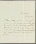 George Canning to Jane Porter, autograph letter third person