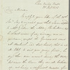 Thomas Brown to Miss Porter, autograph letter signed