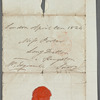 Sir William Sidney Smith to Miss Porter, autograph letter signed