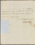 Sir William Sidney Smith to Miss Porter, autograph letter signed