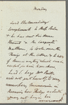 George Cholmondeley, Lord Cholmondeley to Jane Porter, autograph letter third person