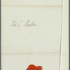 George Cholmondeley, Lord Cholmondeley to Jane Porter, autograph letter third person