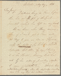 W. Blenkinsopp to Jane Porter, autograph letter signed