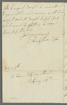 Fanny Richardson to Jane Porter, autograph letter signed