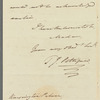 Thomas Joseph Pettigrew to Jane Porter, autograph letter signed