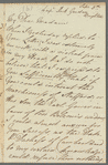 Caroline Vernon to Jane Porter, autograph letter signed