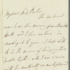 Fanny Richardson to Jane Porter, autograph letter signed