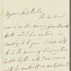 Fanny Richardson to Jane Porter, autograph letter signed