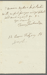 Fanny Richardson to Jane Porter, autograph letter signed