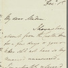 George Villiers to Jane Porter, autograph letter signed