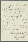 George Villiers to Jane Porter, autograph letter signed