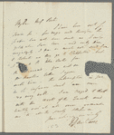 Dixon Denham to Miss Porter, autograph letter signed