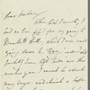 Fanny Richardson to Jane Porter, autograph letter signed
