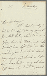 Fanny Richardson to Jane Porter, autograph letter signed