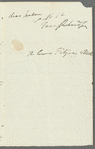 Fanny Richardson to Jane Porter, autograph letter signed