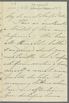 [M?] Dawson to Jane Porter, autograph letter signed