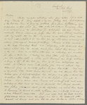 Hugh Hindley to Jane Porter, autograph letter signed
