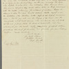 Hugh Hindley to Jane Porter, autograph letter signed