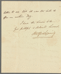 Stratford Canning, Lord Stratford de Redcliffe to Jane Porter, autograph letter signed