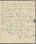 Eliza Porter to Jane Porter, autograph letter signed